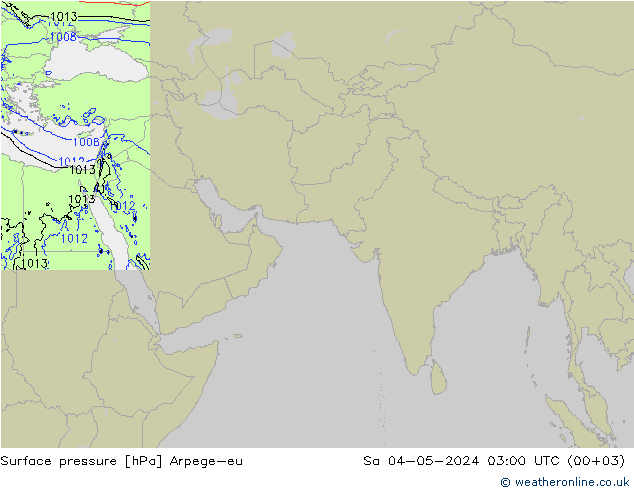 地面气压 Arpege-eu 星期六 04.05.2024 03 UTC