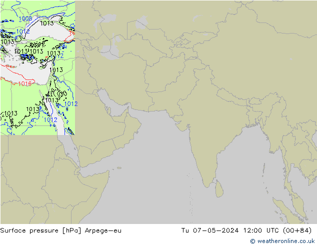 Yer basıncı Arpege-eu Sa 07.05.2024 12 UTC