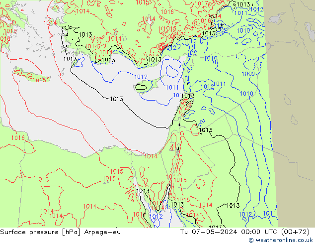 Bodendruck Arpege-eu Di 07.05.2024 00 UTC