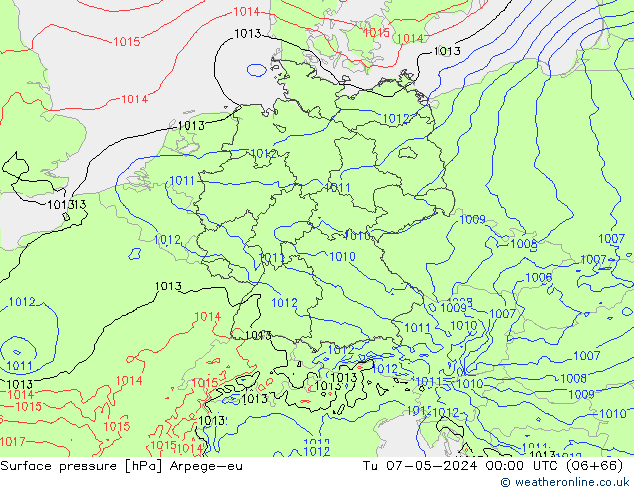 pression de l'air Arpege-eu mar 07.05.2024 00 UTC