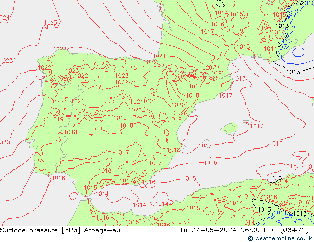 Luchtdruk (Grond) Arpege-eu di 07.05.2024 06 UTC