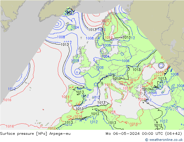 Bodendruck Arpege-eu Mo 06.05.2024 00 UTC