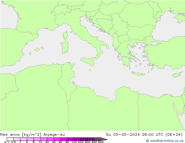 Neuschnee Arpege-eu So 05.05.2024 06 UTC