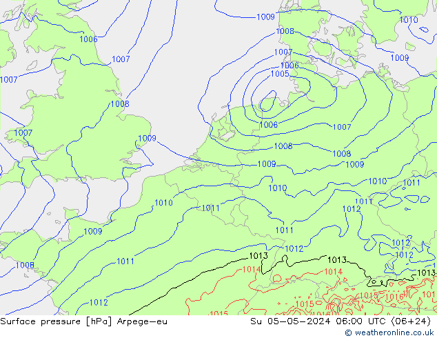 Bodendruck Arpege-eu So 05.05.2024 06 UTC