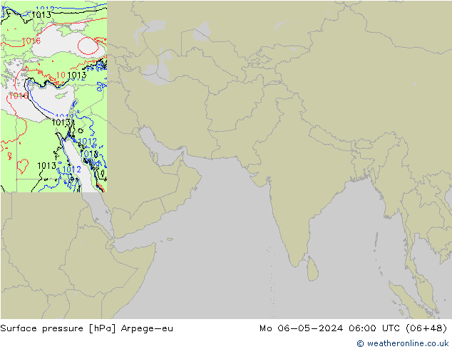 Surface pressure Arpege-eu Mo 06.05.2024 06 UTC