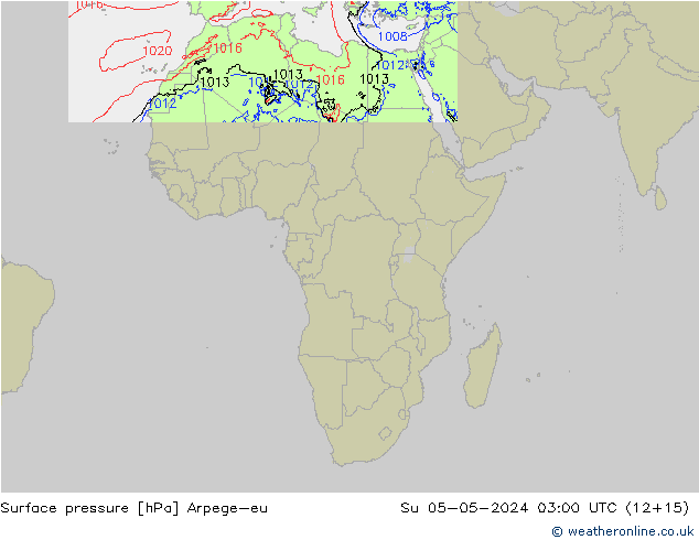 pressão do solo Arpege-eu Dom 05.05.2024 03 UTC