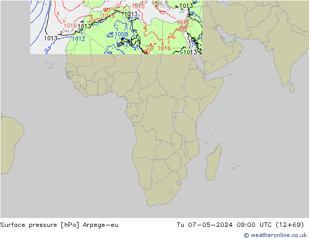 Luchtdruk (Grond) Arpege-eu di 07.05.2024 09 UTC