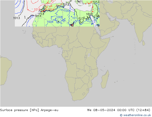 Yer basıncı Arpege-eu Çar 08.05.2024 00 UTC