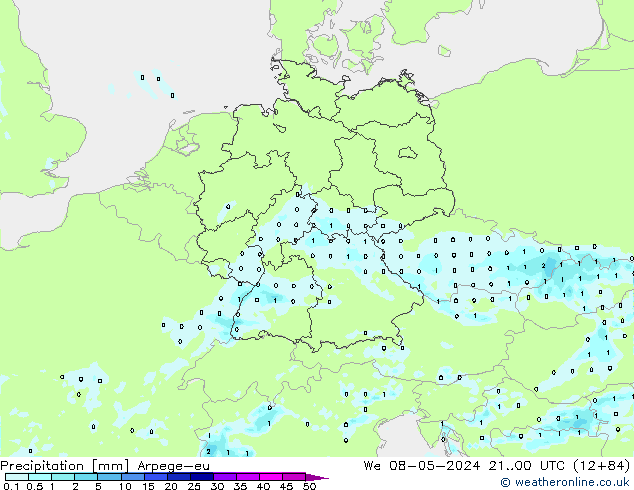 Precipitation Arpege-eu We 08.05.2024 00 UTC