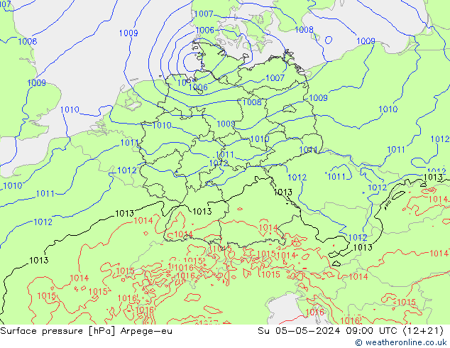 ciśnienie Arpege-eu nie. 05.05.2024 09 UTC