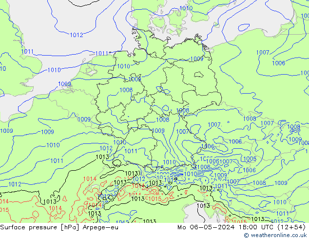 ciśnienie Arpege-eu pon. 06.05.2024 18 UTC