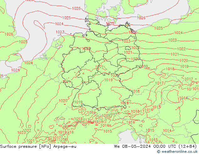 ciśnienie Arpege-eu śro. 08.05.2024 00 UTC