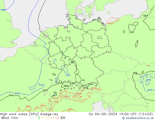 Windvelden Arpege-eu za 04.05.2024 15 UTC