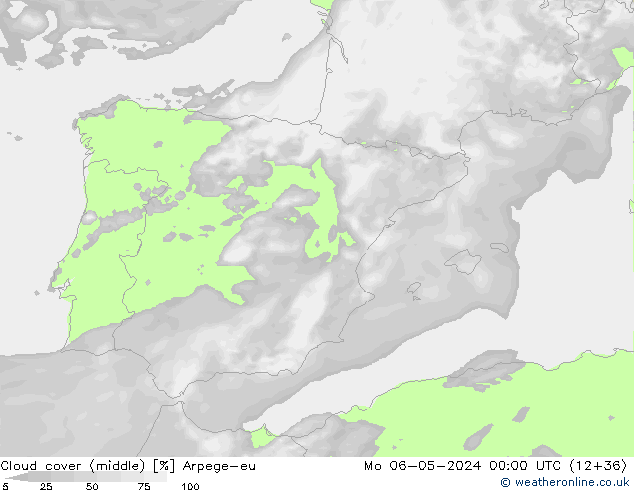 Nuages (moyen) Arpege-eu lun 06.05.2024 00 UTC