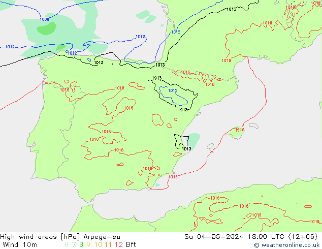 Izotacha Arpege-eu so. 04.05.2024 18 UTC