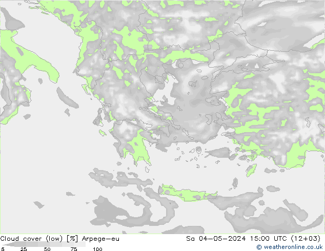 Bewolking (Laag) Arpege-eu za 04.05.2024 15 UTC