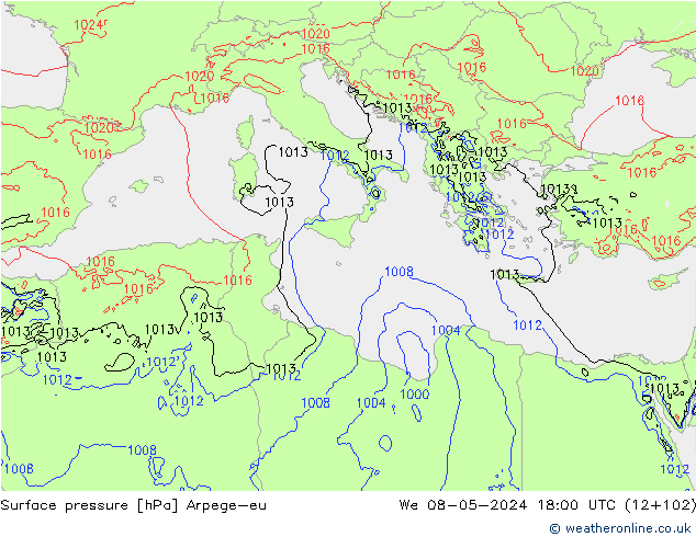 ciśnienie Arpege-eu śro. 08.05.2024 18 UTC