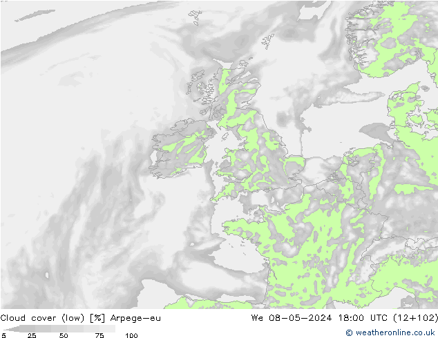 Wolken (tief) Arpege-eu Mi 08.05.2024 18 UTC