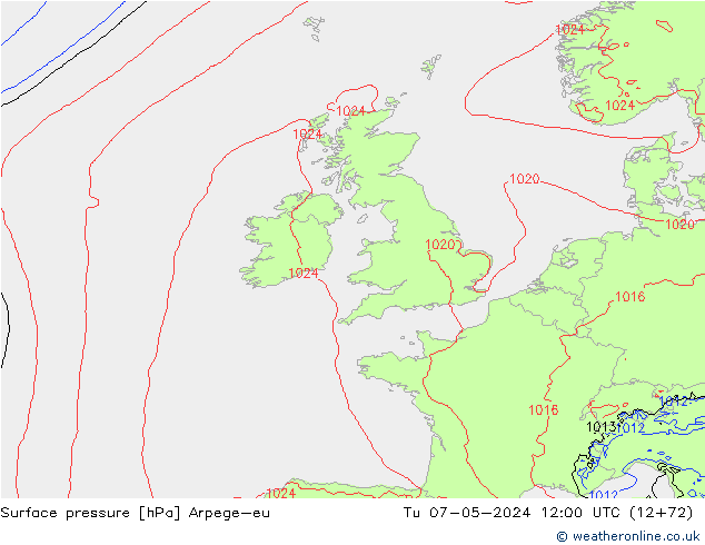 Luchtdruk (Grond) Arpege-eu di 07.05.2024 12 UTC