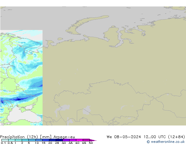 Precipitation (12h) Arpege-eu St 08.05.2024 00 UTC