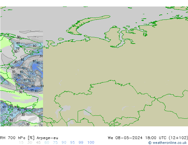 RV 700 hPa Arpege-eu wo 08.05.2024 18 UTC