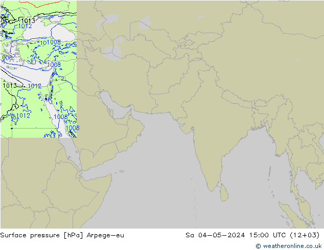 地面气压 Arpege-eu 星期六 04.05.2024 15 UTC