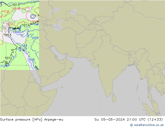 Yer basıncı Arpege-eu Paz 05.05.2024 21 UTC