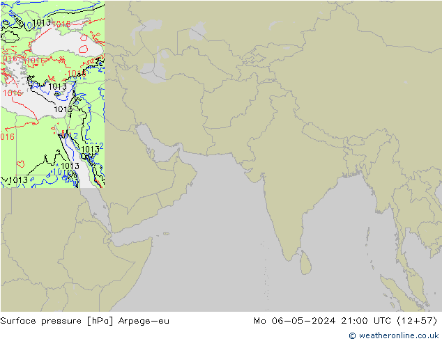 Presión superficial Arpege-eu lun 06.05.2024 21 UTC
