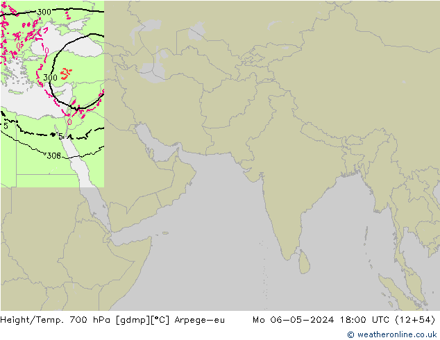 Height/Temp. 700 hPa Arpege-eu  06.05.2024 18 UTC