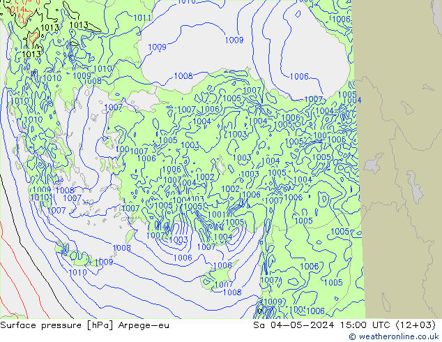 Surface pressure Arpege-eu Sa 04.05.2024 15 UTC