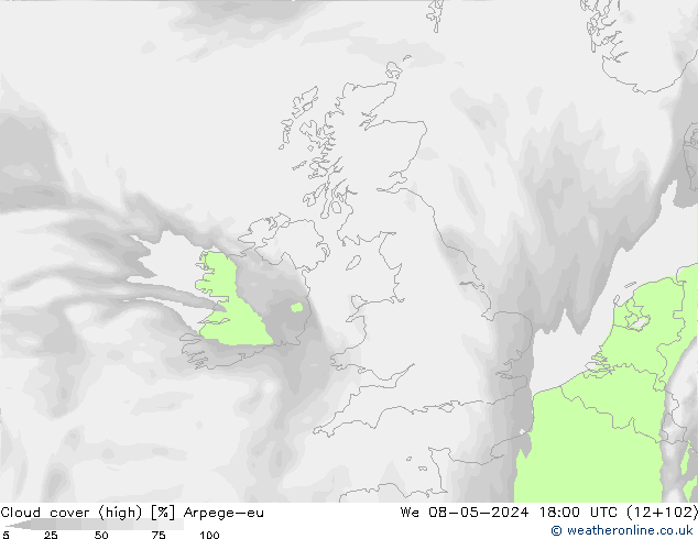 nuvens (high) Arpege-eu Qua 08.05.2024 18 UTC