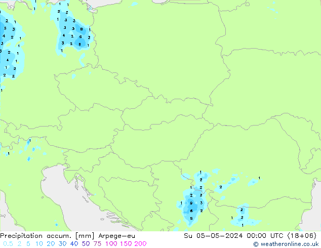 Precipitation accum. Arpege-eu Ne 05.05.2024 00 UTC