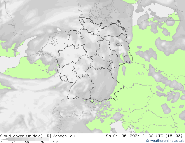 Nubes medias Arpege-eu sáb 04.05.2024 21 UTC