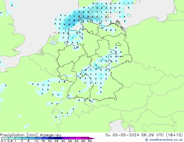 Yağış Arpege-eu Paz 05.05.2024 09 UTC