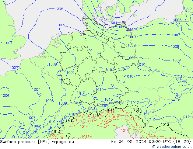 pressão do solo Arpege-eu Seg 06.05.2024 00 UTC