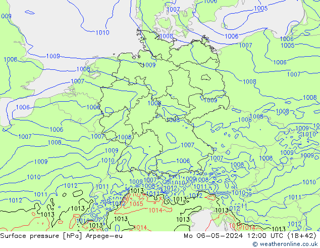 pression de l'air Arpege-eu lun 06.05.2024 12 UTC