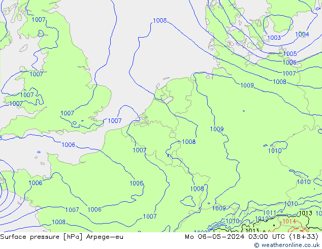 Luchtdruk (Grond) Arpege-eu ma 06.05.2024 03 UTC