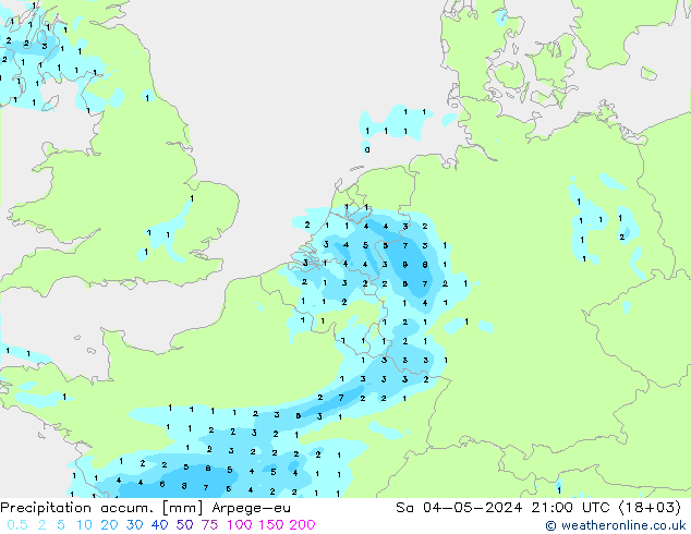 Toplam Yağış Arpege-eu Cts 04.05.2024 21 UTC