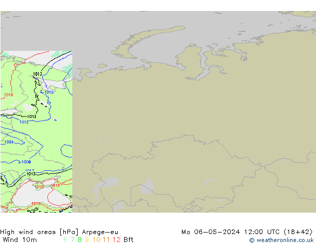 Windvelden Arpege-eu ma 06.05.2024 12 UTC