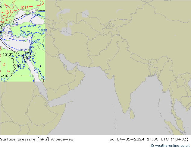 地面气压 Arpege-eu 星期六 04.05.2024 21 UTC