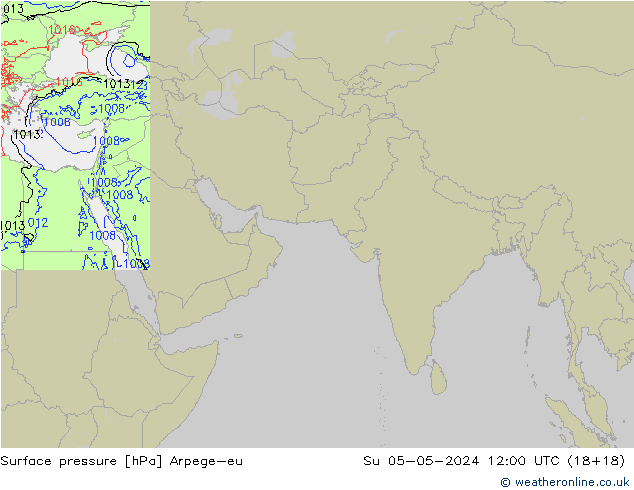 pressão do solo Arpege-eu Dom 05.05.2024 12 UTC