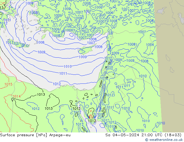 Bodendruck Arpege-eu Sa 04.05.2024 21 UTC