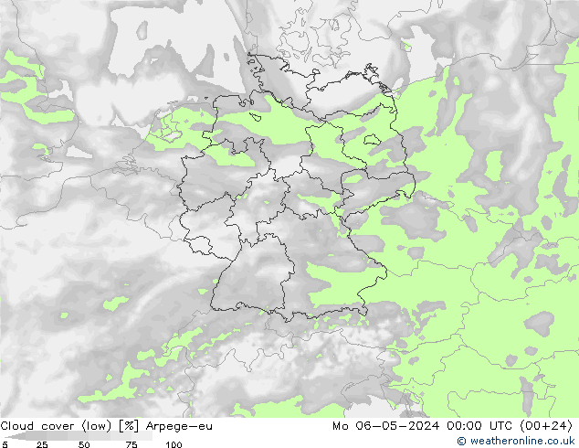 Nubes bajas Arpege-eu lun 06.05.2024 00 UTC