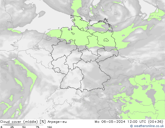 Bewolking (Middelb.) Arpege-eu ma 06.05.2024 12 UTC