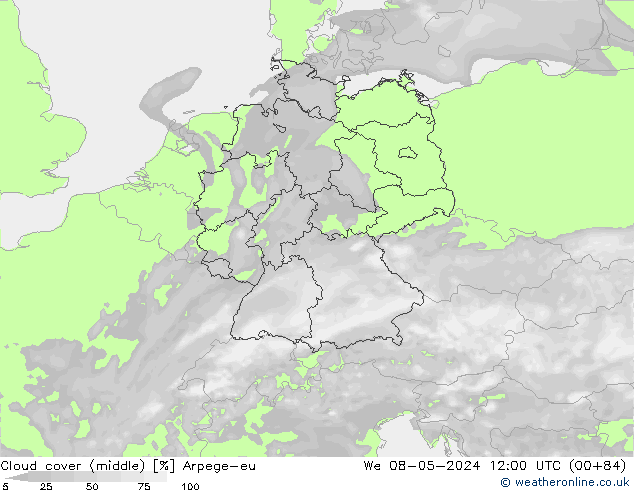 Nubi medie Arpege-eu mer 08.05.2024 12 UTC