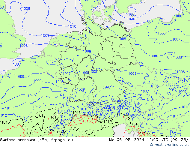 pressão do solo Arpege-eu Seg 06.05.2024 12 UTC