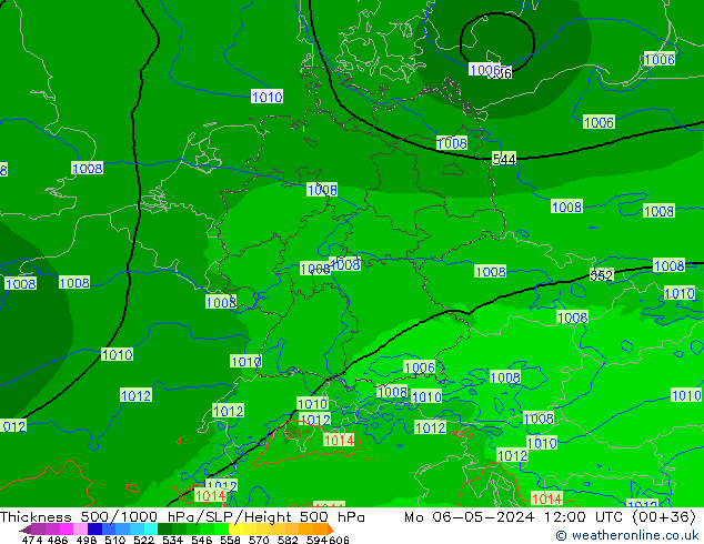 Thck 500-1000гПа Arpege-eu пн 06.05.2024 12 UTC