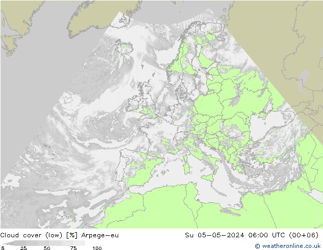 Nubes bajas Arpege-eu dom 05.05.2024 06 UTC