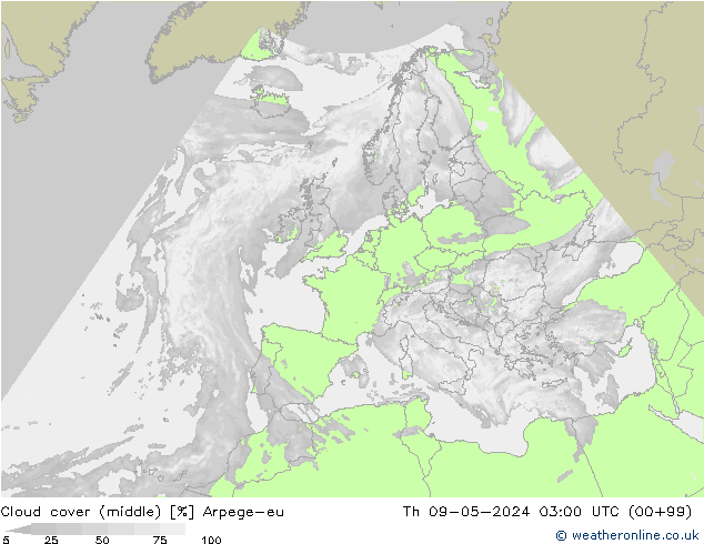 Bewolking (Middelb.) Arpege-eu do 09.05.2024 03 UTC