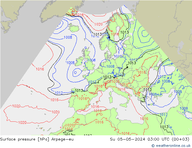 Yer basıncı Arpege-eu Paz 05.05.2024 03 UTC